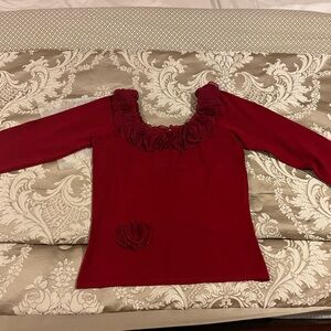 Joseph Ribkoff Deep Red Silk Blend Top